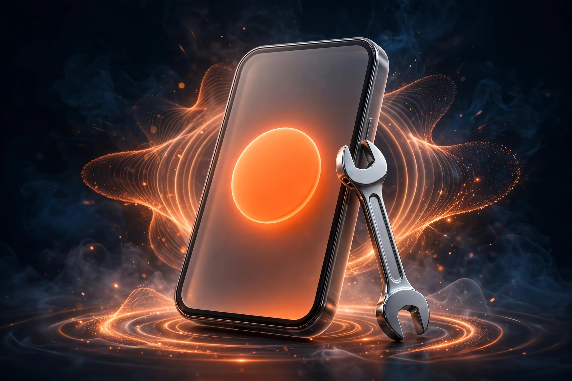 SEO for plumbers targeting emergency plumbing keywords with a glowing phone and wrench
